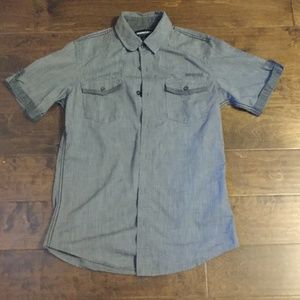 Mens small burnside short sleve button down